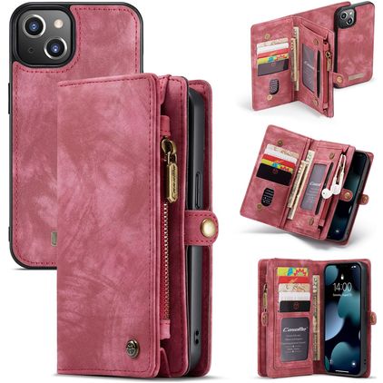 CaseMe 008 iPhone 13 Mini Hoesje Uitneembare 2in1 Bookcase Portemonnee - Rood