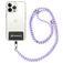 Mobigear Lanyard Universeel Verstelbaar Telefoonkoord - Paars / Wit