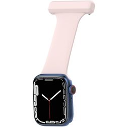 Mobigear Clip Verpleegkundige Apple Watch Bandje Speld - 42/41/40/38 mm - Pastelroze
