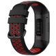 Mobigear Sport Plus Buckle Siliconen Fitbit Charge 3 Bandje Gespsluiting - Zwart / Rood