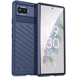 Mobigear Groove Google Pixel 6a Hoesje Flexibel TPU Backcover - Blauw