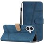 Mobigear Stitch iPhone 17 Hoesje Bookcase Portemonnee - Blauw