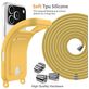 Mobigear Lanyard Card iPhone 17 Pro Siliconen Hoesje met koord en Pasjeshouder - Geel