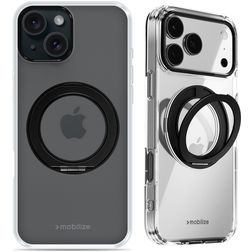 Mobilize 360 Rotating Ring iPhone 15 MagSafe Hoesje Hardcase Backcover met Ringhouder - Zwart