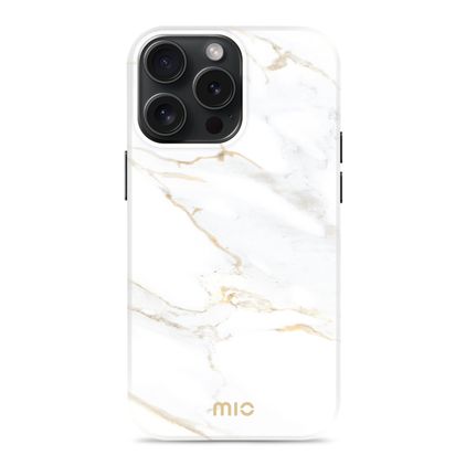 MIO iPhone 15 Pro MagSafe Hoesje Hardcase Backcover - White Marble