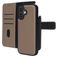 Mobiparts iPhone 17 Hoesje Echt Leer Uitneembare 2in1 Bookcase Portemonnee - Taupe