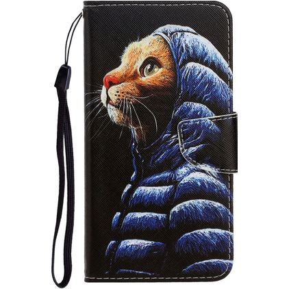 Mobigear Design Huawei P40 Lite E Hoesje Bookcase Portemonnee - Kat