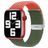 Mobigear Braided Dual Nylon Apple Watch Bandje Klemsluiting - 49/46/45/44 mm - Groen / Oranje