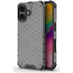 Mobigear Honeycomb iPhone 16 Hoesje Hardcase Backcover Shockproof - Zwart