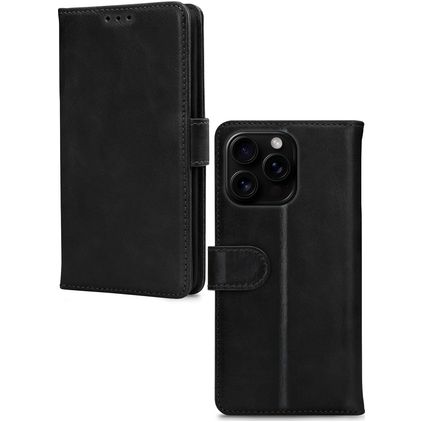 Mobilize Premium Gelly iPhone 16 Pro Max Hoesje Bookcase Portemonnee - Zwart