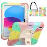 Mobigear SureGrip iPad 11 (2025) Hoes Hard Kunststof,Siliconen Backcover + Stylus Houder + Schouderband + Standaard - Rainbow
