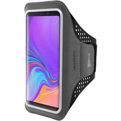 Mobiparts Comfort Fit Telefoonhouder Hardlopen Samsung Galaxy A9 (2018) Sport Hoesje Neopreen Sportarmband - Zwart