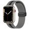Mobigear Stripe Mag Siliconen Apple Watch Bandje Magneetsluiting - 49/46/45/44 mm - Zwart / Grijs