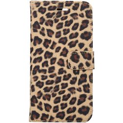 Mobigear Leopard iPhone 8 Plus Hoesje Bookcase Portemonnee - Bruin