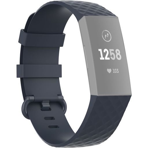Mobigear Cross Siliconen Fitbit Charge 4 Bandje Gespsluiting - Blauw