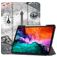 Mobigear Tri-Fold Gel iPad Pro 12.9 Inch (2021) Hoes TPU,Kunstleer Bookcase + Stylus Houder - Eiffeltoren