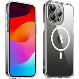 Valenta Trend iPhone 15 Pro MagSafe Hoesje Hardcase Backcover - Transparant / Wit