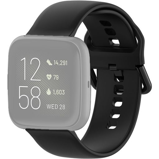 Mobigear Sport Buckle Siliconen Fitbit Versa 2 Bandje Gespsluiting - Zwart