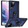 Mobigear Armor Ring Samsung Galaxy S22 Ultra Hoesje Hardcase Backcover Shockproof met Ringhouder - Blauw