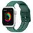 Mobigear Dashed Siliconen Apple Watch Bandje Gespsluiting - 49/46/45/44 mm - Groen