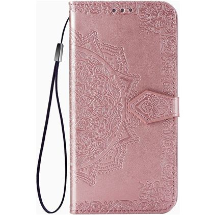 Mobigear Mandala Motorola One Fusion Plus Hoesje Bookcase Portemonnee - Roségoud