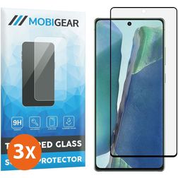 Mobigear Curved Samsung Galaxy Note 20 Glazen Screenprotector - Case Friendly - Zwart (3-Pack)