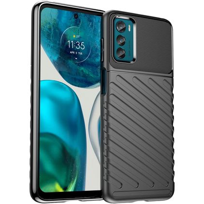 Mobigear Groove Motorola Moto G42 Hoesje Flexibel TPU Backcover - Zwart