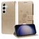 Mobigear Flowers Samsung Galaxy S25 Plus Hoesje Bookcase Portemonnee - Goud