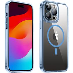 Valenta Trend iPhone 15 Pro Max MagSafe Hoesje Hardcase Backcover - Transparant / Blauw