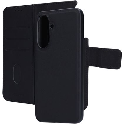 Mobiparts Samsung Galaxy A36 Hoesje Echt Leer Uitneembare 2in1 Bookcase Portemonnee - Zwart