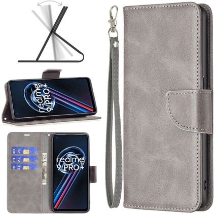 Mobigear Excellent Realme 9 Pro Plus Hoesje Bookcase Portemonnee - Grijs