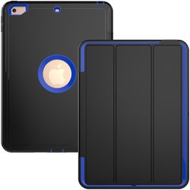 Mobigear Tri-Fold Folio iPad 6 (2018) Hoes Bookcase - Zwart / Blauw Mobigear Tri-Fold Folio iPad 6 (2018) Hoes Bookcase - Zwart / Blauw