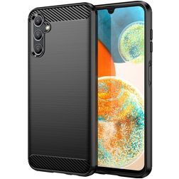 Mobigear Brushed Slim Samsung Galaxy A14 Hoesje Flexibel TPU Backcover - Zwart