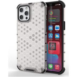 Mobigear Honeycomb iPhone 13 Hoesje Hardcase Backcover Shockproof - Wit