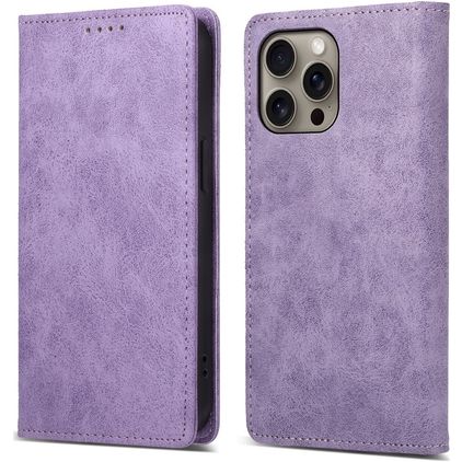 Mobigear Wallet iPhone 16 Pro Max Hoesje Bookcase Portemonnee - Paars