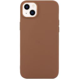 Mobigear Colors iPhone 14 Hoesje Flexibel TPU Backcover - Bruin