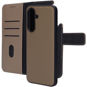 Mobiparts Samsung Galaxy A37 Hoesje Echt Leer Uitneembare 2in1 Bookcase Portemonnee - Taupe