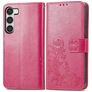 Mobigear Clover Samsung Galaxy A54 Hoesje Bookcase Portemonnee - Magenta