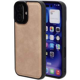 Mobiparts Classic iPhone 16 MagSafe Hoesje TPU,Kunstleer Backcover - Moonstone Beige