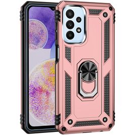 Mobigear Armor Ring Samsung Galaxy A23 Hoesje Hardcase Backcover Shockproof met Ringhouder - Roségoud