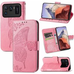 Mobigear Butterfly Xiaomi Mi 11 Ultra Hoesje Bookcase Portemonnee - Roze