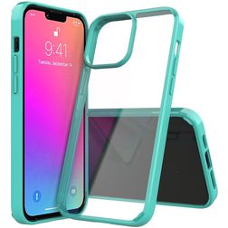 Mobigear Crystal iPhone 13 Pro Max Hoesje Hardcase Backcover - Transparant / Turquoise