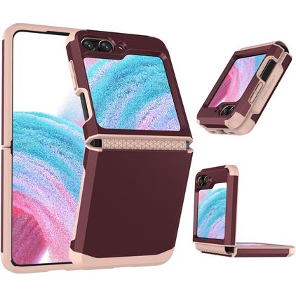 Mobigear Non-slip Armor Samsung Galaxy Z Flip 5 Hoesje Hardcase Backcover Shockproof - Rood