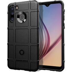 Mobigear Rugged Shield Samsung Galaxy A21 Hoesje Flexibel TPU Backcover Shockproof - Zwart