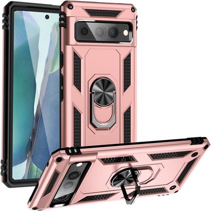 Mobigear Armor Ring Google Pixel 7 Pro Hoesje Hardcase Backcover Shockproof met Ringhouder - Roségoud