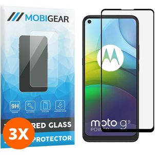 Mobigear Premium Motorola Moto G9 Power Glazen Screenprotector - Case Friendly - Zwart (3-Pack)