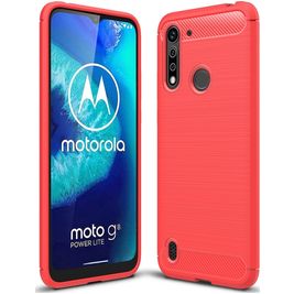 Mobigear Brushed Slim Motorola Moto G8 Power Lite Hoesje Flexibel TPU Backcover - Rood