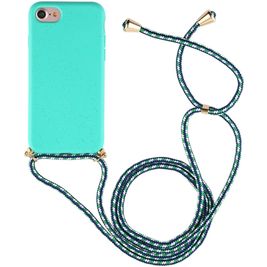 Mobigear Lanyard iPhone 8 Flexibel TPU Hoesje met koord - Turquoise