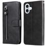 Mobigear Zipper iPhone 17 Hoesje Bookcase Portemonnee - Zwart