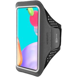 Mobiparts Comfort Fit Telefoonhouder Hardlopen Samsung Galaxy A52s 5G Sport Hoesje Neopreen Sportarmband - Zwart